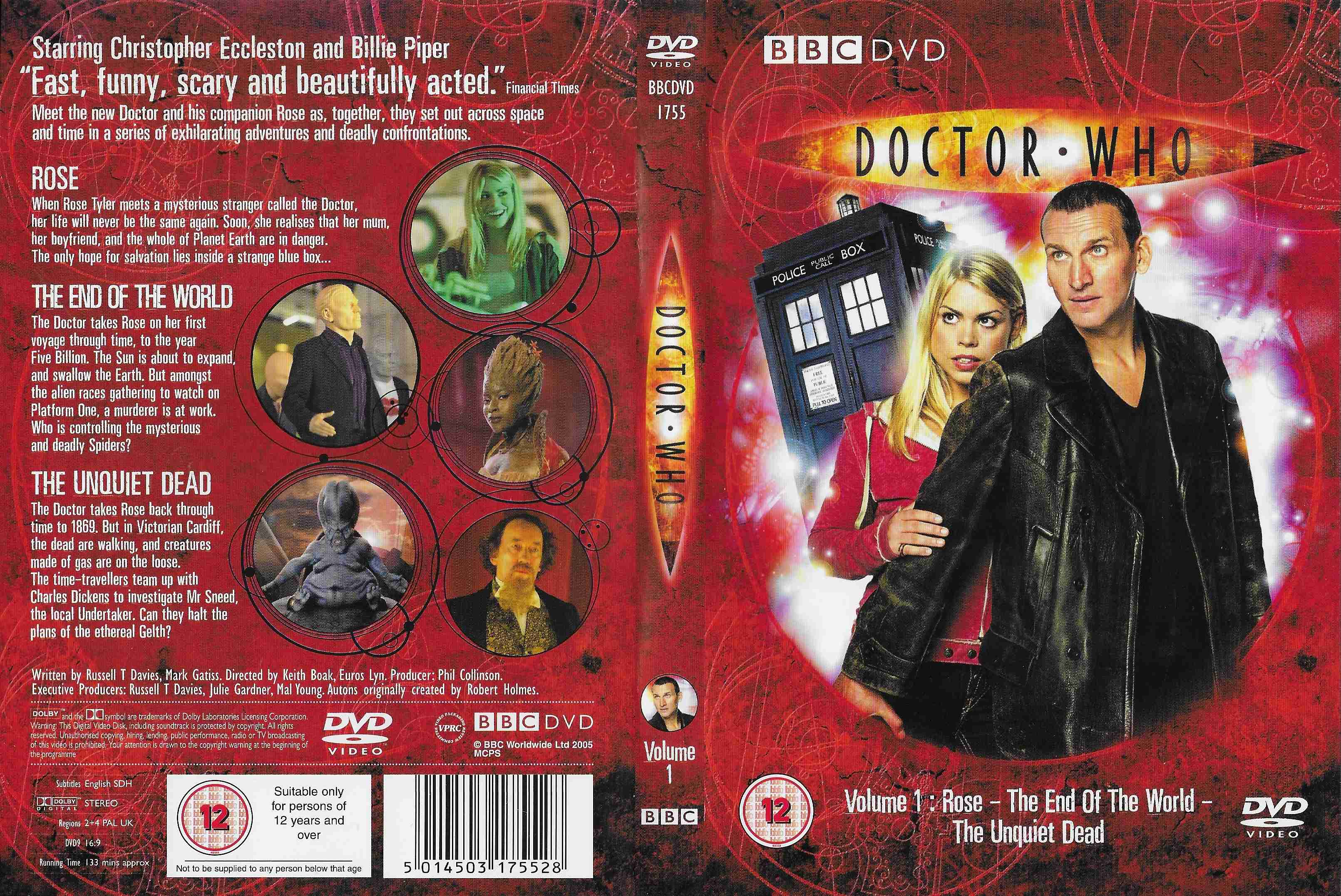 Picture of BBCDVD 1755 Doctor Who - New series, volume 1 by artist Russell T Davies / Mark Gatiss from the BBC records and Tapes library